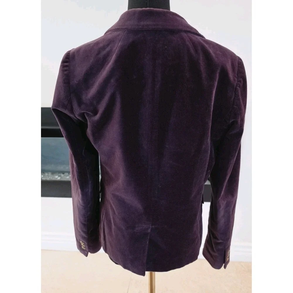 J.Crew Ecole Velvet Schoolboy Blazer Plum Preppy Old Money Timeless Style 97130